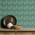 thumbnail image 2 of S4Sassy Mosaic Tile Pattern Wallpaper - Teal Wall Covering, 25" X 240" Self-Adhesive Textured Vinyl Wall Paper, Walls Wrap, Modern Minimalist Wallpaper For Office, Bedroom, Workspaces, 2 of 8