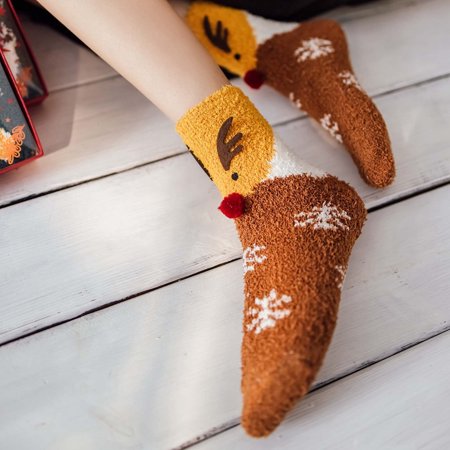 

Cathalem Long Padding Christmas Socks Warm Coral Velvet Thick Christmas Socks Sleep Cartoon Floor Fuzzy Christmas Cool Socks Men Socks F One Size