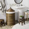 thumbnail image 2 of Safavieh 1 Bin Storage Hamper with Liner & Lid, Honey Dark Brown, 2 of 9