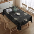 thumbnail image 2 of Black Gold Eye Star Constellation Pattern Rectangle Tablecloth 60"x84",Waterproof Polyester Rectangle Table Cloth, Wipeable Spillproof Polyester Tablecloth for Dining, Camping, Indoor and Outdoor, 2 of 5