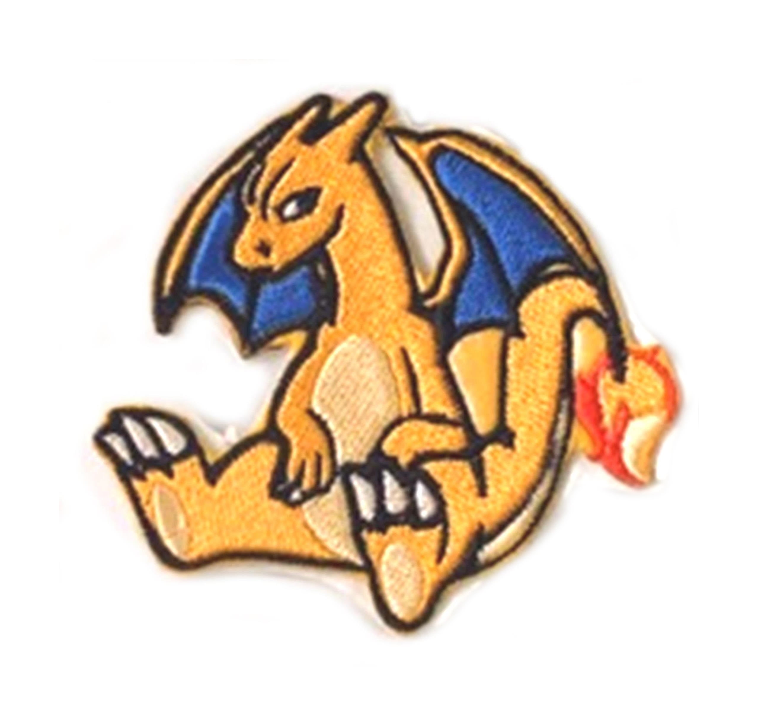 Shiny Charizard Iron on Patch Metallic Embroidered. Pokemon Patch. 