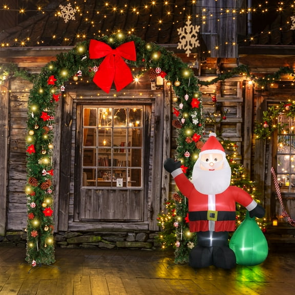 Zimtown Christmas Garland Christmas Tree Arch Archway 8.7ft Christmas Decorations for Holiday Garden Front Courtyard