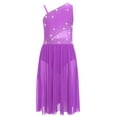 thumbnail image 3 of inhzoy Girls Lyrical Ballet Dance Dress Ruffled Hem for Daily Practice Competition Warm-ups Skating Competition Purple 10, 3 of 7
