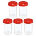 thumbnail image 1 of Unique Bargains Gobelets Échantillons 60mL Contenants Échantillons Étanches Bouchon à Vis pour Laboratoire Maison Rouge 5 Pack, 1 of 1