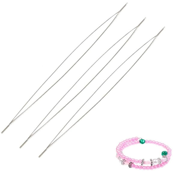 Beading Needles, Bead Threader for Jewelry Making, Collapsible Eye Beading Needles for String Seed Waist Beads Bracelet Necklace