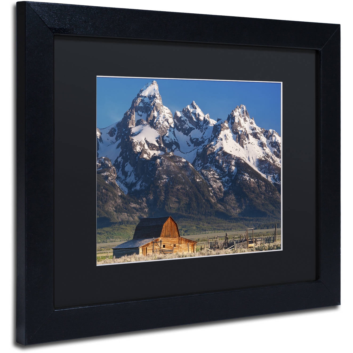 Trademark Fine Art "John Moulton Barn" Canvas Art by Michael Blanchette Photography Black Matte, Black Frame