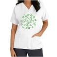 thumbnail image 4 of lcziwo St Patricks Day Scrubs for Women Novelty Saint Patricks Day Nurse Shirt Casual Short Sleeve V Neck Nursing Tops White XL Fall Savings, 4 of 7