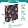 thumbnail image 3 of FORMRS 3 Ring Binder with Pockets 1.5" D-Rings Clip Board 200 Sheets Capacity, Halloween Purple Ghosts, 3 of 8