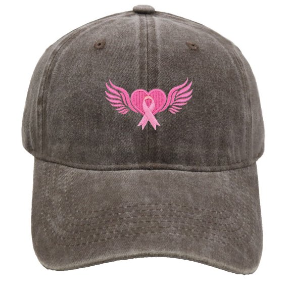 ibiyuan Baseball Hats for Women Funny Hats Unisex Embroidered Cancer Awareness Ribbon Baseball Cap for Outdoor Sports and Daily Hop Fashion