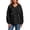 Black, variant on NinXxx Women's Knit Hoodie V Neck Pullover Warm Lined Sweatshirt Khaki M