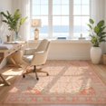 thumbnail image 3 of Design&I 9'x12' Washable Area Rug Sleek Flatweave Pet Friendly Bordered Vintage Medallion With Floral Corner Ornament Frame for Master Suite, Under Bed, 3 of 7