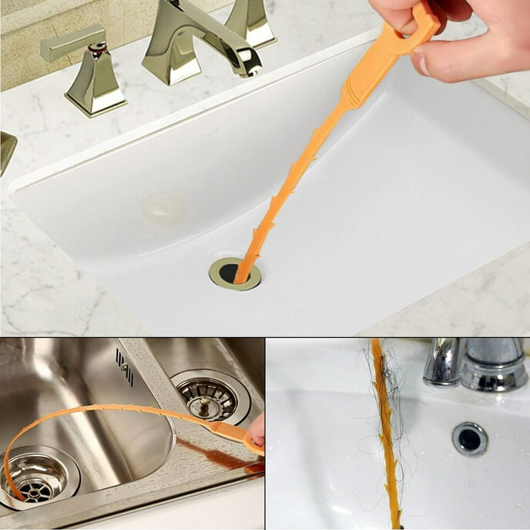Fronttech Drain Snake Clog Remover Drain Snake, 6 Pack Drain Snake Hair Drain Clog Tool, 19.6 inch Drain Snake Drain Relief Cleaner Tool for Sink