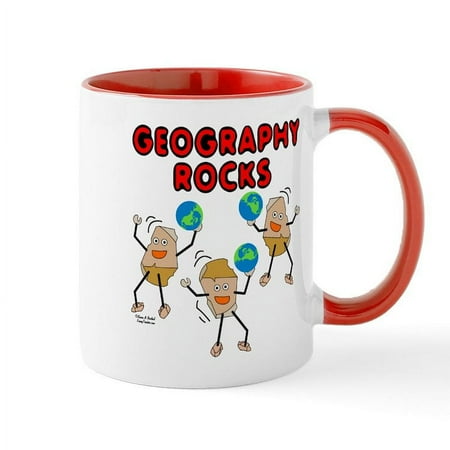 

CafePress - Three Geography Rocks Mug - 11 oz Ceramic Mug - Novelty Coffee Tea Cup