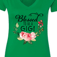 thumbnail image 4 of Inktastic Blessed to Be a Gigi with Pink Flowers Women's V-Neck T-Shirt, 4 of 5