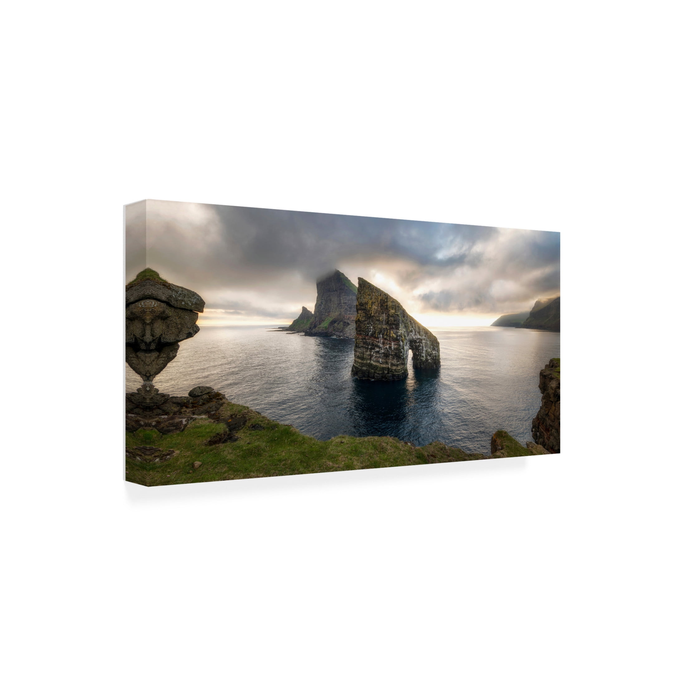 Canvas Wall Art - Danny Head 'Sunset at Drangarnir' Wall Art for Living Room, Bedroom, or Office Décor by Trademark Fine Art - 47 x 24 Inches