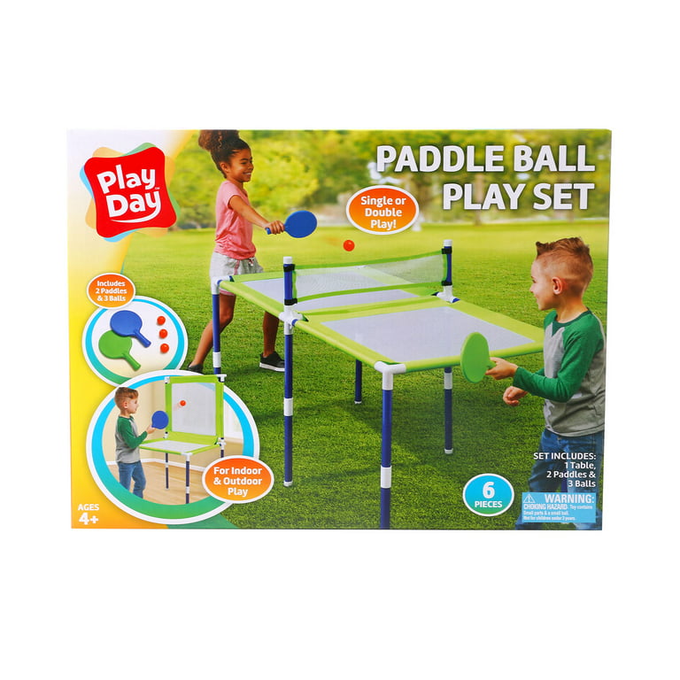 Play Day 2-in-1 Paddle Ball Play Sports Equipment Set, 6 Pieces