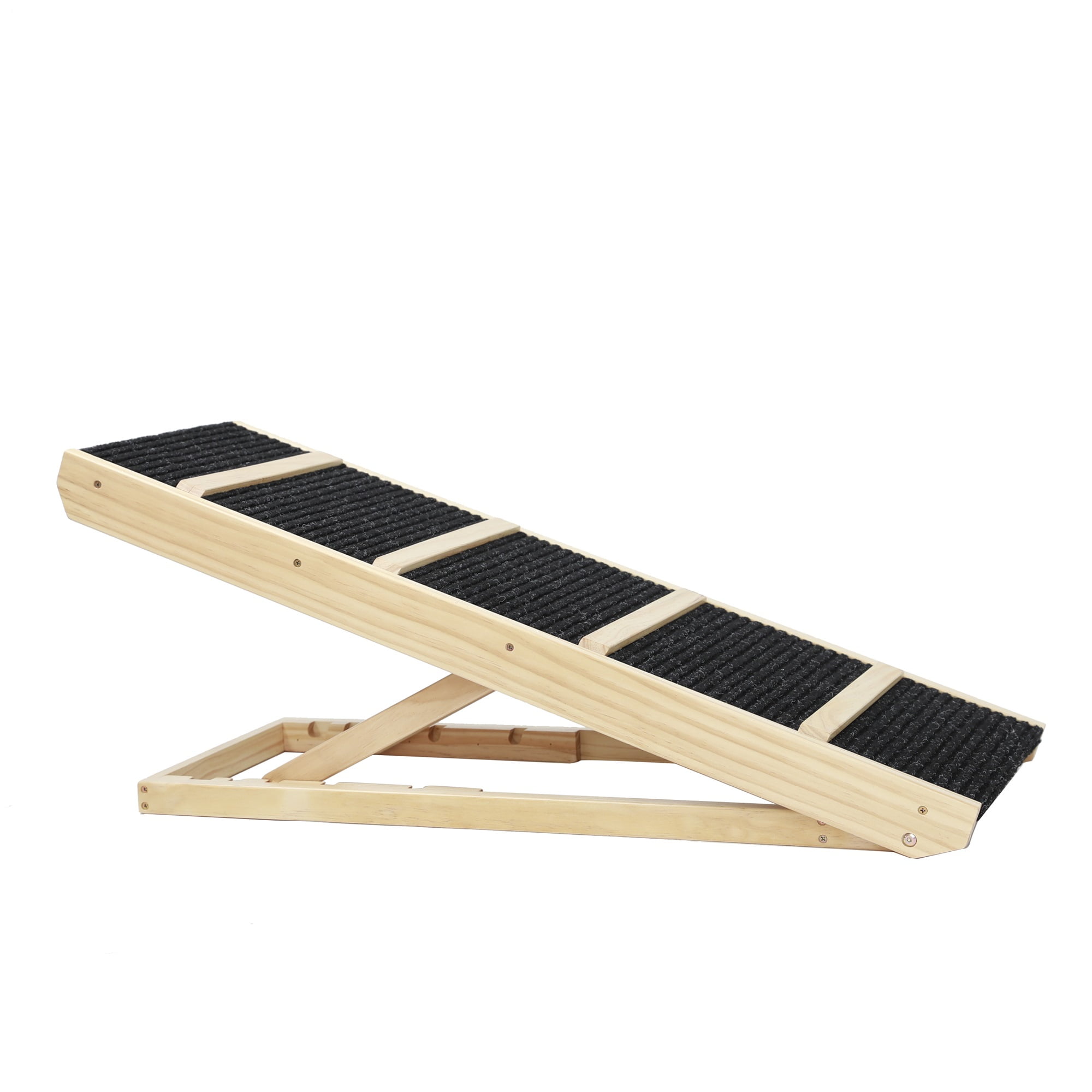 Pefilos 25" Wood Pet Stairs, Multi-Level Bed Window Perch Seat Platform Folding Portable Dog Cat Bed with Removable Step Dog Ramp for Car, Bed, Brown Pefilos 25" Wood Pet Stairs, Multi-Level Bed Window Perch Seat Platform Folding Portable Dog Cat Bed with Removable Step Dog Ramp for Car, Bed, Brown
