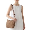 thumbnail image 3 of BadPiggies Straw Handbags for Women, Chain Underarm Shoulder Bag Classic Summer Beach Purses Tote Handbags (Khaki), 3 of 9