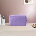thumbnail image 5 of Unique Bargains 1 Pc Simple Square Makeup Bag Lavender Purple PU Leather, 5 of 6