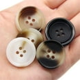 thumbnail image 5 of 10 Pcs Imitation Horn Flatback Buttons Resin Buttons for Clothing Suit Coat Decorations DIY Accessories (05 Black, 25mm), 5 of 8