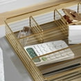 thumbnail image 6 of Martha Stewart Ryder Gold Mesh Metal 6 Compartment Large Desk Drawer Organizer for Accessories and Office Supplies, 6 of 11