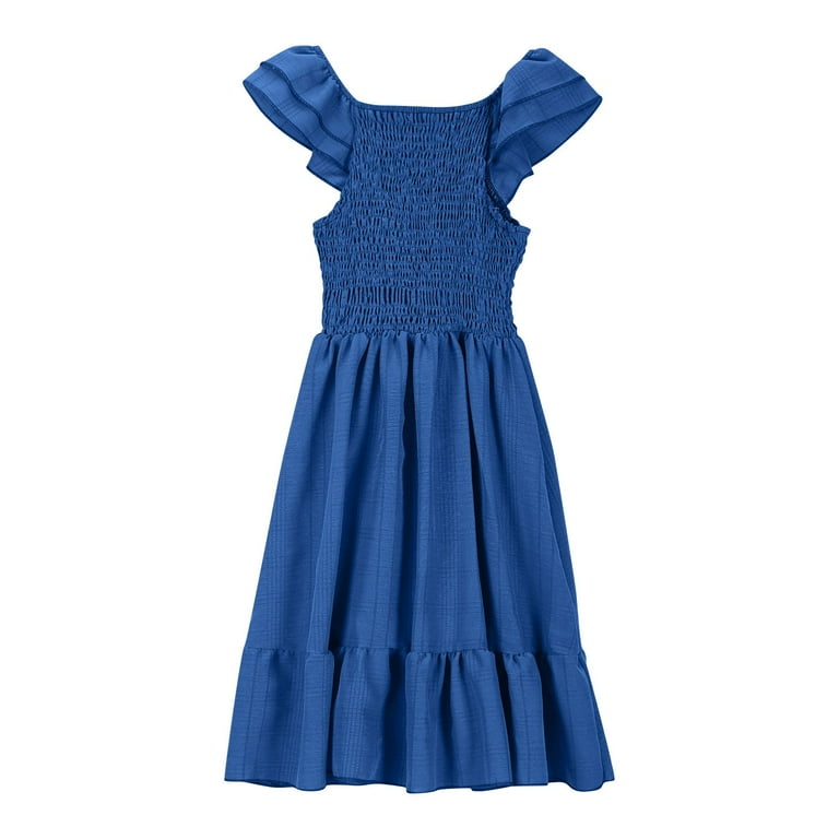 Boho Dresses Juniors Girls Vintage Lace Chiffon Ruffle Sleeve A-Line  Wedding Party Junior Bridesmaid Dress for Kids 6-12 Years Flower Girls Dresses  Cap Sleeve - Walmart.com