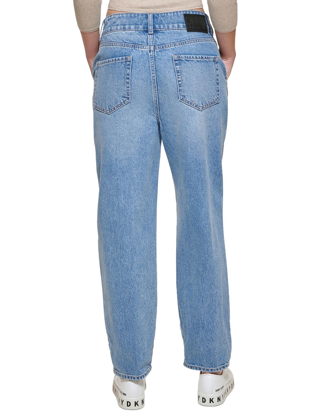 DKNY Jeans Womens Pleated High Waist Straight Leg Jeans DKNY Jeans Womens Pleated High Waist Straight Leg Jeans