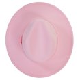 thumbnail image 3 of Light Pink Fedora Panama Upturn Wide Brim Cotton Blend Felt Hat, 3 of 4