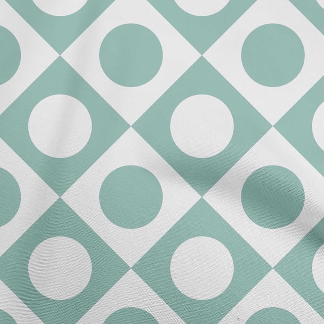 oneOone Rayon Dusty Teal Green Fabric Geometric Craft Projects Decor Fabric Printed By The Yard 56 Inch Wide