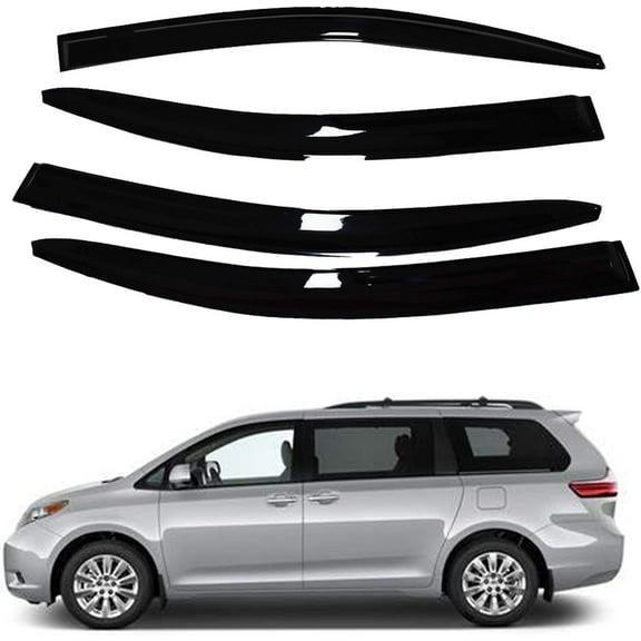SEBLAFF Window Visors Shade Sun Rain Wind Guards Deflectors Cover Acrylic Outside Replacement for Sienna 2011-2020