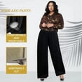 thumbnail image 4 of Pantalones de pierna ancha de seda de hielo para mujer, pantalones largos informales de verano con cintura elástica suelta, 4 of 4