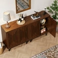 thumbnail image 2 of Tribesigns Set of 2 Sideboard Buffet Cabinet with Storage, 59" Storage Cabinet with Doors & Adjustable Shelves, for Living Room, Kitchen, Dark Brown, 2 of 6
