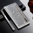 thumbnail image 5 of TECH CIRCLE for Samsung Galaxy A14 5G Case, Zipper Wallet Pocket Luxury Glitter Flip Kickstand Magnetic Card Slots Wrist Strap Protective Cover for Samsung Galaxy A14 5G Case 6.6" 2023,Silver, 5 of 5
