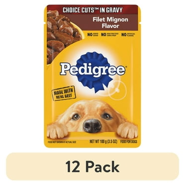 (12 pack) Pedigree Choice Cuts In Gravy Filet Mignon Wet Dog Food, 3.5 Oz Pouches