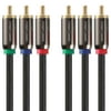 FosPower [10 FT] 3RCA Male to 3RCA Male RGB Plugs, YPbPr Component Video Connectors Cable for DVD Players, VCR, Camcorder, Projector, Game Console and More - (Red, Green, Blue)