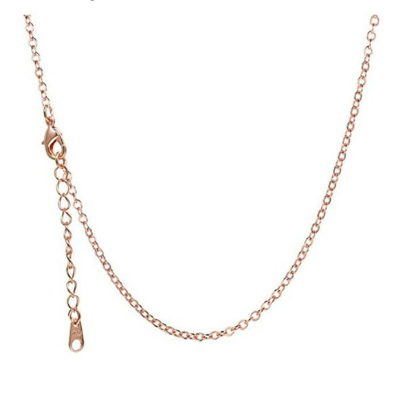 Rolo Chain Rose Gold Plated Sterling Silver 1mm 20 Inch Womens Ginger Lyne Collection