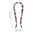 thumbnail image 4 of Unique Bargains 1 Pc Hair Pin U-shaped Hair Accessories 4.33"x1.57" Dark Brown Transparent Gray, 4 of 5