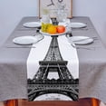 thumbnail image 3 of Eiffel Tower Retro Postmark Table Runner Home Kitchen Dining Table Decor Wedding Table Decor, 3 of 6