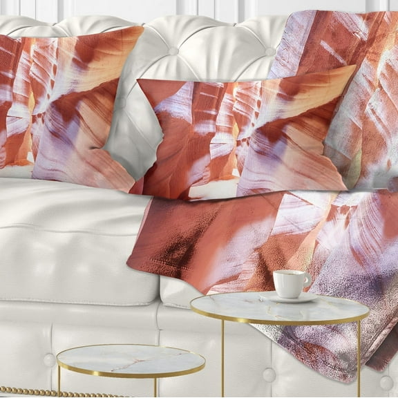 Designart Panoramic View Antelope Canyon - Landscape Photography Throw Pillow - 12x20
