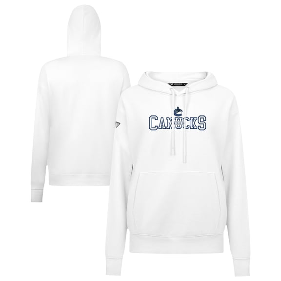 Women's Levelwear White Vancouver Canucks Adorn Journey Pullover Hoodie