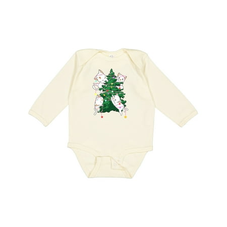 

Inktastic Kawaii Cats Christmas Tree Gift Baby Boy or Baby Girl Long Sleeve Bodysuit