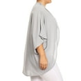 thumbnail image 2 of Women's Plus Size Loose Fit 3/4 Sleeves Kimono Style Open Front Solid Cardigan, 2 of 5