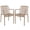 Beige, variant on Safavieh Holly Polyethylene Outdoor Dining Arm Chairs - Set of 2, White