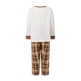 thumbnail image 4 of RUINIXCW Family Christmas Pajamas Matching Set Christmas Jammies Holiday Outfit Xmas PJS Set Sleepwear Long Sleeve Reindeer Printed Tops Plaid Pants Set, 4 of 10