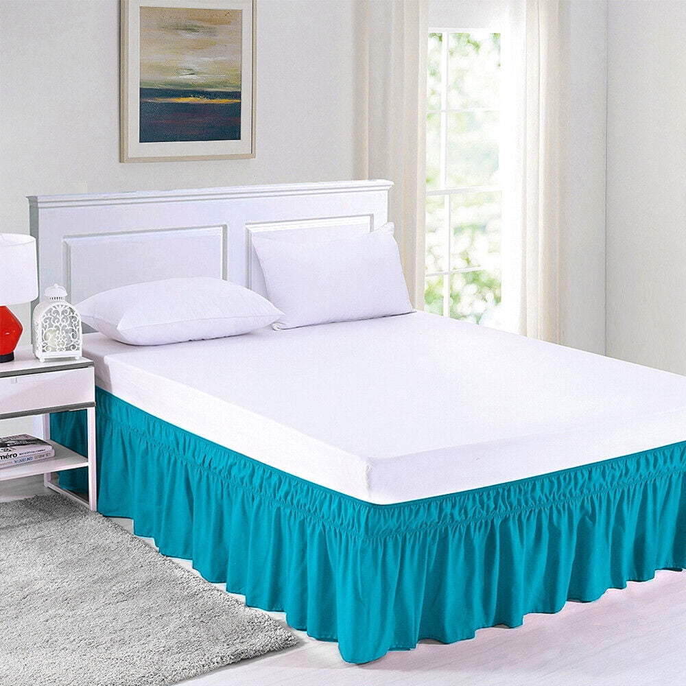Elastic Bed Skirt Dust Ruffle Easy Fit Wrap Around Twin Full Queen King