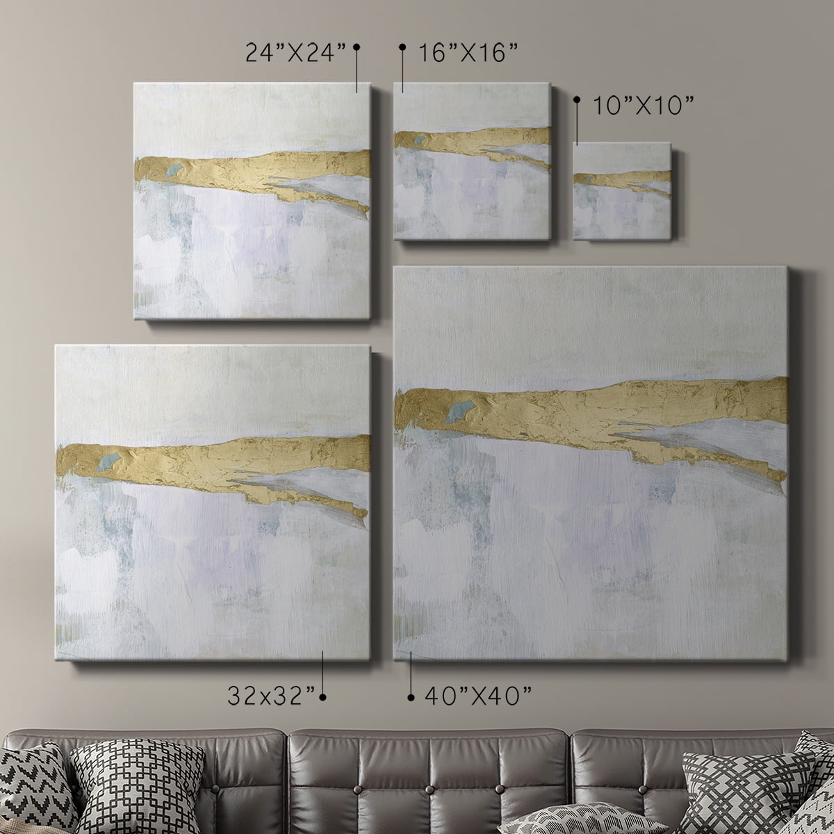 Wexford Home Gold Ribbon Horizon II-Premium Gallery Wrapped Canvas, 16" x 16" - Ready to Hang