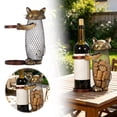 thumbnail image 1 of Outdor Metal Cat Wine Bottle Holder With Cork Storage Whimsical Cat Wine Rack Sculptural Wine Bottle Stand With Cork Cage Decorative Wine Holder For Cat Lovers, 1 of 5