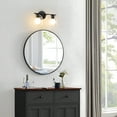 thumbnail image 2 of Modern Bathroom Light Fixtures, 2 Light Vanity Lights Over Mirror, Black Wall Lamp with Clear Glass Shade for Living Room Cabinet Bedroom Porch, 2 of 9