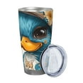 thumbnail image 2 of KLL Cute Sunflower Blue Duck Print 40oz Stainless Steel Insulated Car Cup with Spillproof Lid - Keep Your Drink Hot or Cold on the Go-Straw Three-piece Set, 2 of 8
