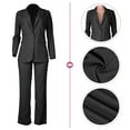 thumbnail image 6 of Breezora Women's Autumn Two Piece Suit Set Slim Fit Blazer and Trousers Office Work Professional Outfits for Ladies L Size Black, 6 of 7